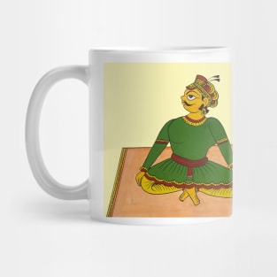 Yoga pose indian folk art style, yoga day, indian yoga mudra Mug